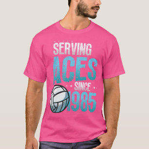 Camiseta Servindo Aces Desde 1985 Voleibol Lover 40º Nascim