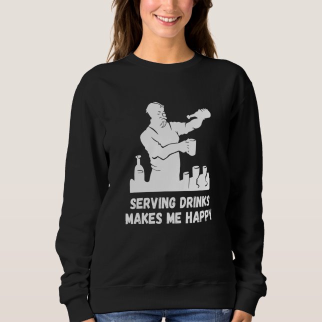 Camiseta Serving Drinks Happy Bartender Mixologist Intoxico (Frente)