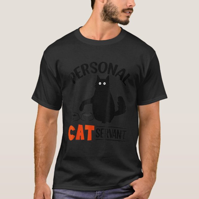 Camiseta Servo Pessoal de Gato Ca Para Gato (Frente)