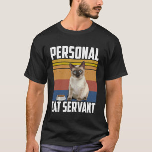 Camiseta Servo Pessoal de Gato Gato Siames Amante do Dono