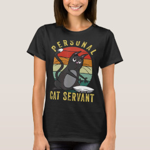 Camiseta Servo Pessoal de Gato  Mãe de gato pai de gato