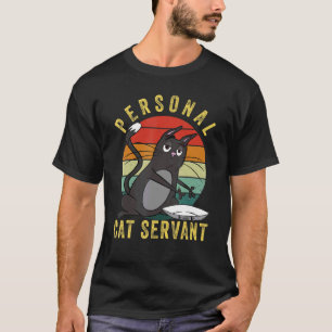 Camiseta Servo Pessoal de Gato  Mãe de gato pai de gato