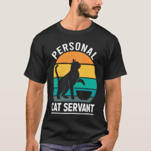 Camiseta Servo Pessoal de Gato Para o Papai e Mamãe de Gato