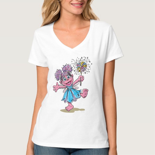 Camiseta Sesame Street Abby Cadabby Retro Art (Frente)