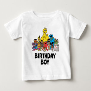 Camiseta Sesame Street   Amigos do Sesame Birthday Boy