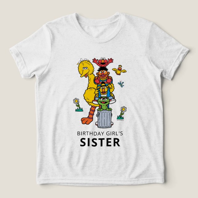 Camiseta Sesame Street Characters & Street Sign Birthday Tr (Design frontal)
