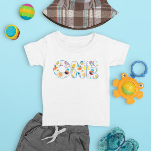 Camiseta Sesame Street Confetti Padrão Primeiro Aniversário