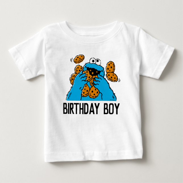 Camiseta Sesame Street | Cookie Monster 1º Aniversário Baby (Frente)