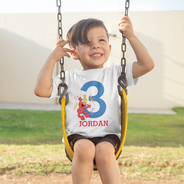 Camiseta Sesame Street | Elmo - Aniversário Arco-íris (Criador carregado)