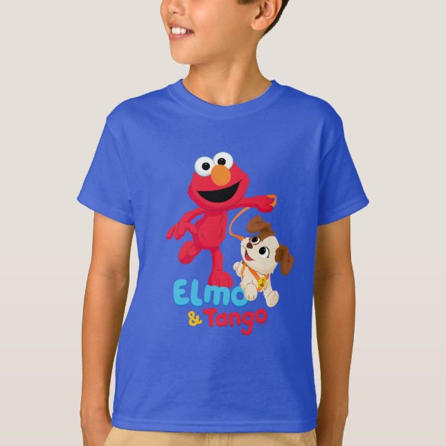 Camiseta Sesame Street | Elmo & Tango Correndo (Frente)