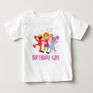 Camiseta Sesame Street   Julia, Elmo & Abby - Aniversário