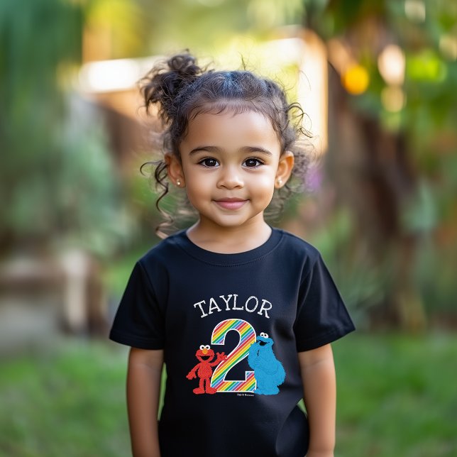 Camiseta Sesame Street Pals Chalkboard segundo aniversário  (Criador carregado)