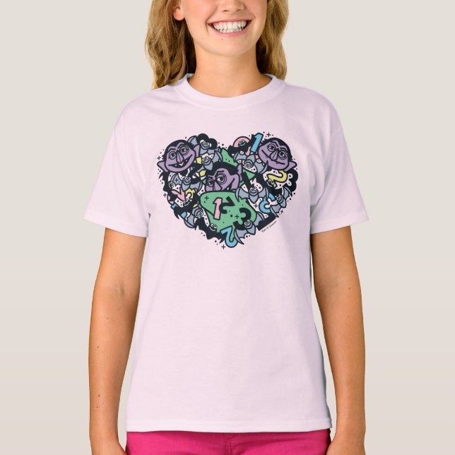 Camiseta Sésamo Sésamo | Conde von Count Doodle Heart (Frente)