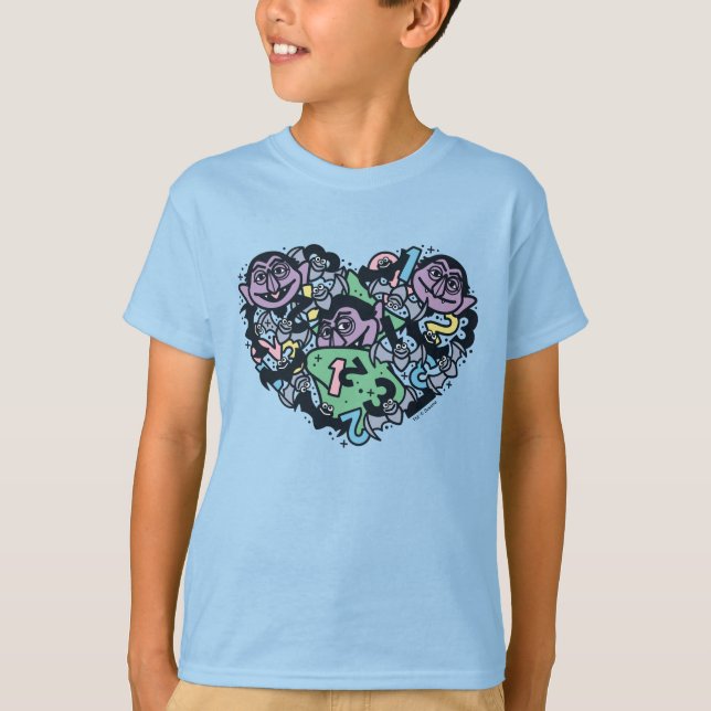 Camiseta Sésamo Sésamo | Conde von Count Doodle Heart (Frente)