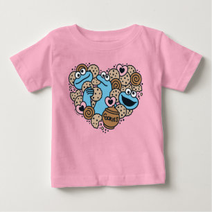 Camiseta Sésamo Sésamo Cookie Monster Doodle Heart