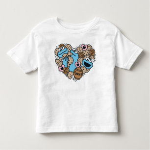 Camiseta Sésamo Sésamo Cookie Monster Doodle Heart