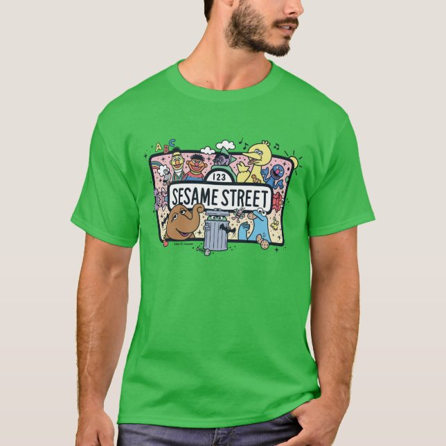 Camiseta Sésamo Sésamo | Sésamo Pals Doodle Sign (Frente)