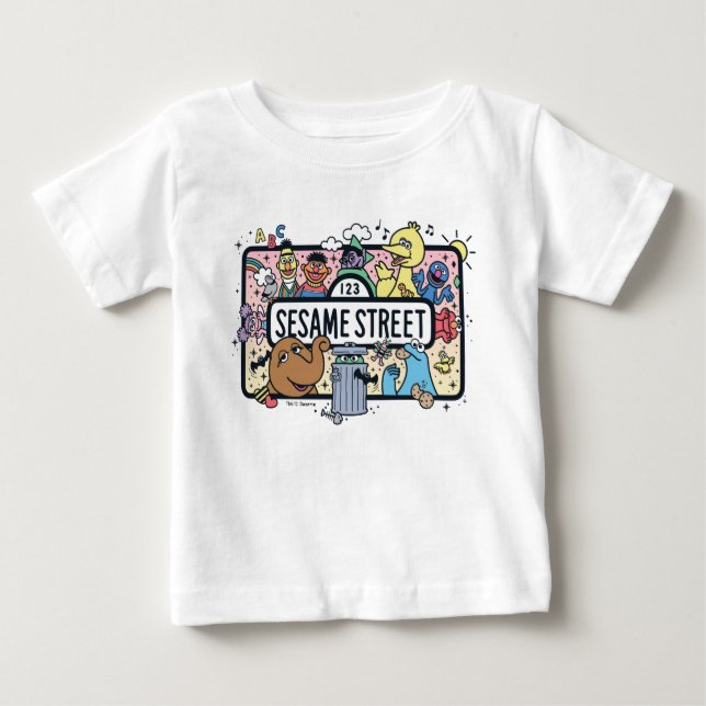 Camiseta Sésamo Sésamo | Sésamo Pals Doodle Sign (Frente)