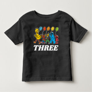 Camiseta Sésamo Street Pals aniversário de 3 anos Balões