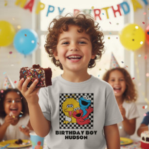 Camiseta Sésamo Street Pals checaram o garoto de aniversári