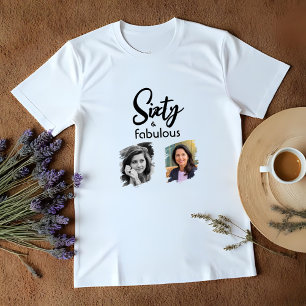 Camiseta Sessenta e fabulosa 2 Foto 60º aniversário