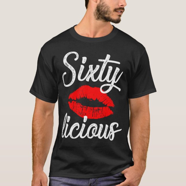 Camiseta Sessenta Lábios Sexy Engraçados, 60ª Festa de aniv (Frente)