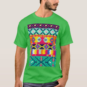 Camiseta Seta de aves padrão aztec nativa