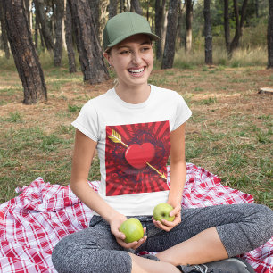 Camiseta Seta de Coração Vermelho