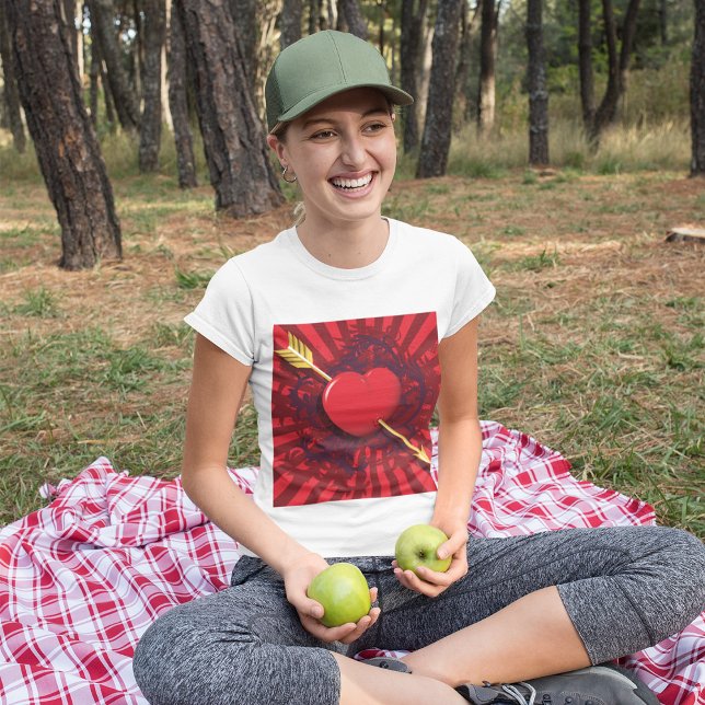 Camiseta Seta de Coração Vermelho (Criador carregado)