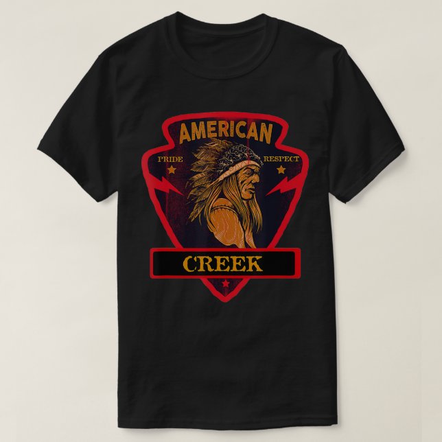 Camiseta Seta de Respeito do Orgulho Indiano Creek Nativo A (Frente do Design)