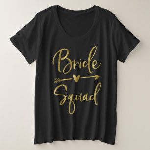 Camiseta Seta de Script Dourada Plus-Size Esquadrão Brito
