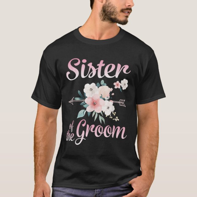 Camiseta Seta Flor Feliz Irmã Da Noiva Husba (Frente)