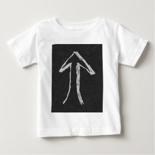 Camiseta Seta que aponta acima. Cinzas no fundo escuro