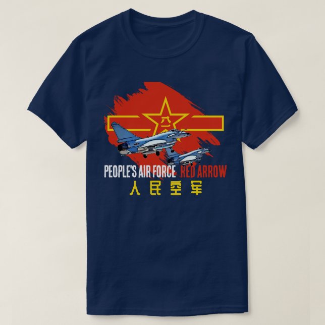 Camiseta Seta Vermelha PLAAF (Frente do Design)