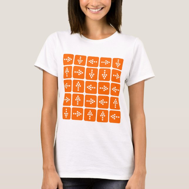Camiseta Setas de estilo LED - Laranja (Frente)
