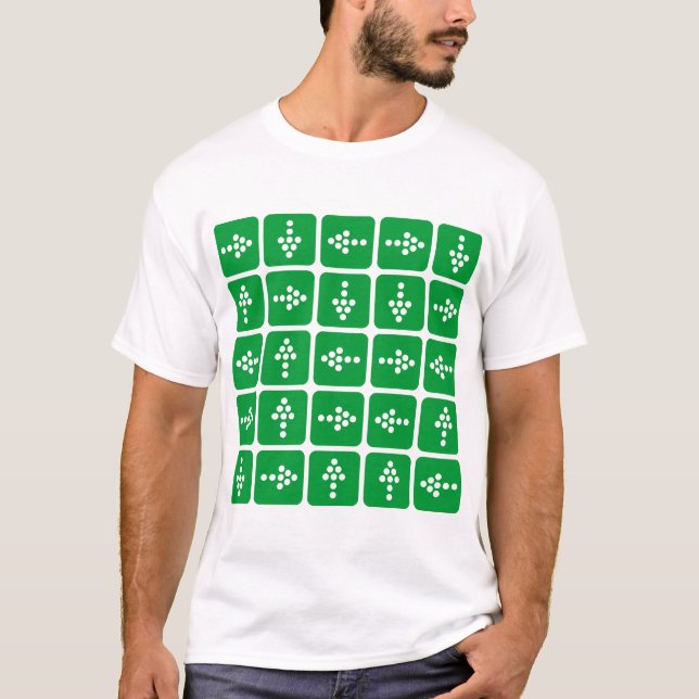 Camiseta Setas no Estilo LED - Verde (Frente)