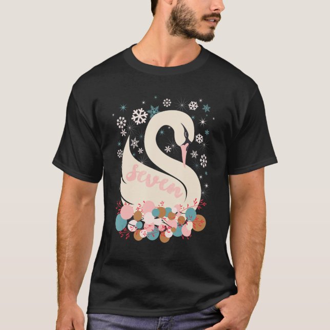 Camiseta Sete Cisnes A Nadar 12 Dias De Inverno De Natal (Frente)