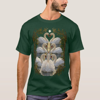 Camiseta Sete Cisnes a Nadar 12 Dias de Natal