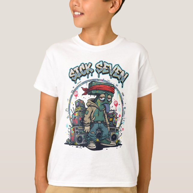 Camiseta Sete Doente 67 Grafite Meme Seis Sete Rua Divertid (Frente)