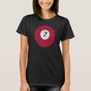 Camiseta Sete Equipe Número 7 Bola Marrom Sortuda Bilhar Po