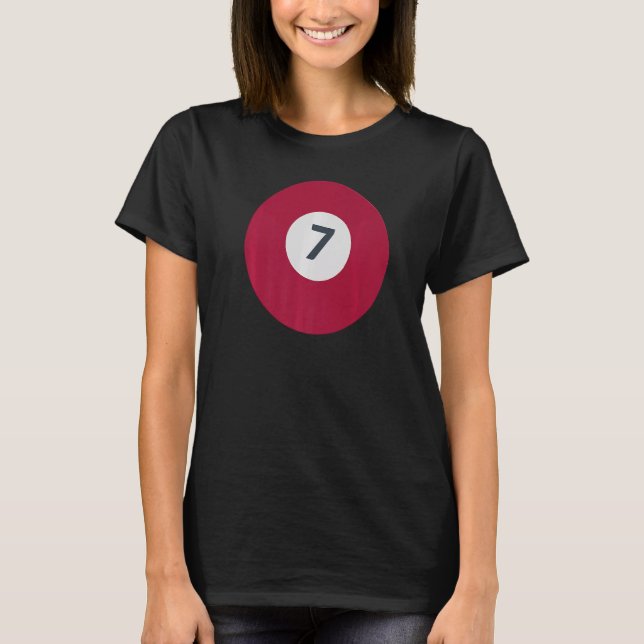Camiseta Sete Equipe Número 7 Bola Marrom Sortuda Bilhar Po (Frente)