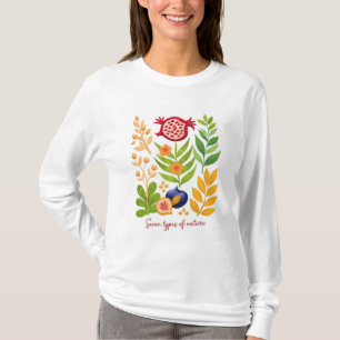 Camiseta Sete Espécies de Israel – Ilustrações Botânicas Mo