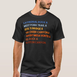 Camiseta Sete Maravilhas de Sedona Arizona Caminhadas Vinta