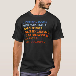 Camiseta Sete Maravilhas de Sedona Arizona Caminhadas Vinta