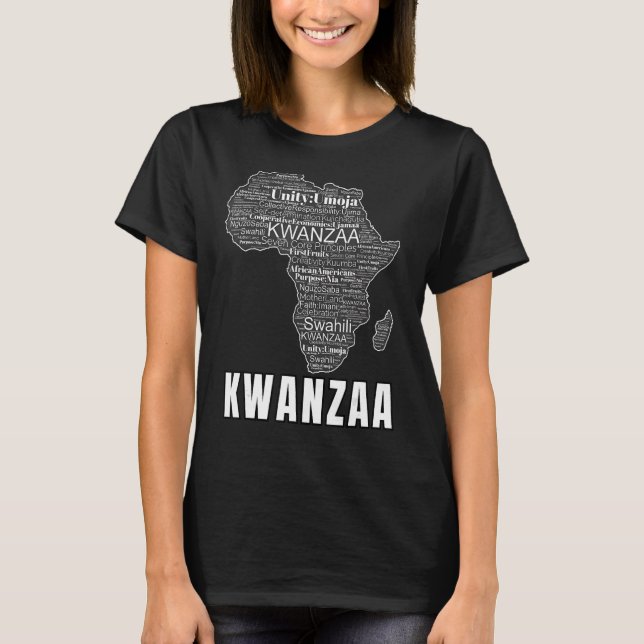 Camiseta Sete Princípios da África do Kwanzaa (Frente)