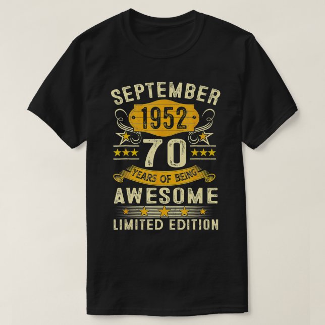 Camiseta Setembro 1952 Edição Limitada 70 Aniversário 70 Ye (Frente do Design)