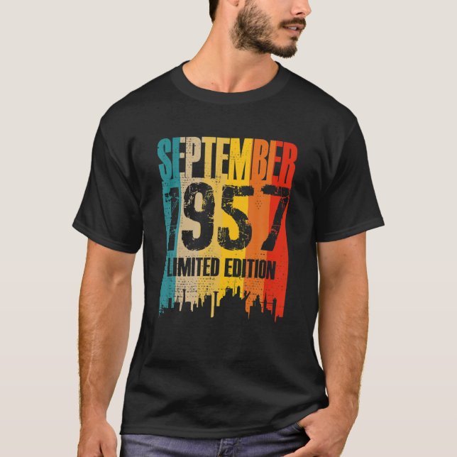 Camiseta Setembro 1957 64 Anos Antiga Birthday Limited Edit (Frente)