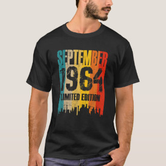 Camiseta Setembro 1964 57 Anos Antiga Birthday Limited Edit