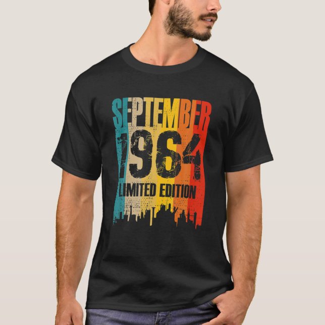 Camiseta Setembro 1964 57 Anos Antiga Birthday Limited Edit (Frente)