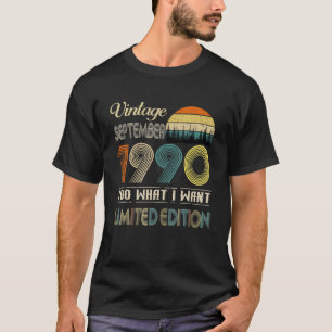 Camiseta Setembro 1990 Vintage 32 Anos Aniversário